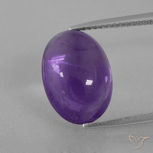 6.85ct Natural Medium Violet Amethyst, Oval, Transparent