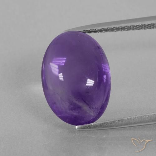 6.46ct Natural Medium Violet Amethyst, Oval, Transparent
