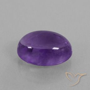 6.46 ct Violet Amethyst Stone, Natural Amethyst in Oval Cabochon Shape for Sale