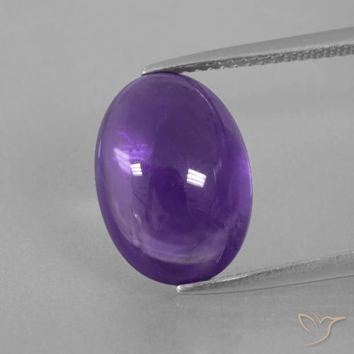 6.41ct Natural Medium Violet Amethyst, Oval, Transparent