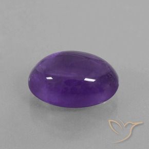 6.41 ct Violet Amethyst Stone, Natural Amethyst in Oval Cabochon Shape for Sale