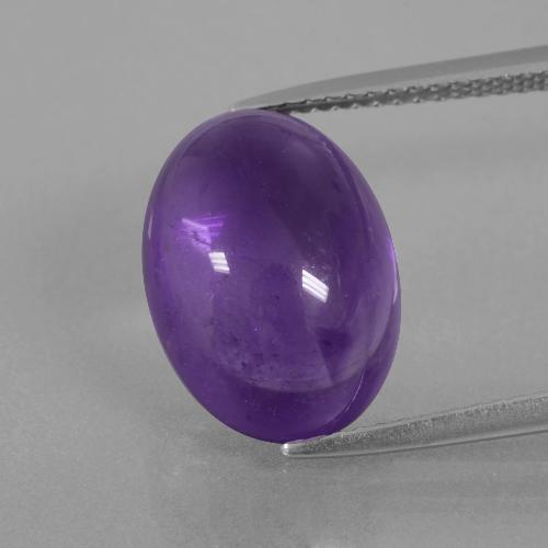 Medium Violet Amethyst Gem - 7.4ct Oval Cabochon (ID: 392776)