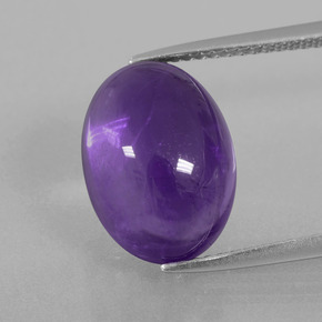 Medium Violet Amethyst Gem - 8.5ct Oval Cabochon (ID: 392795)