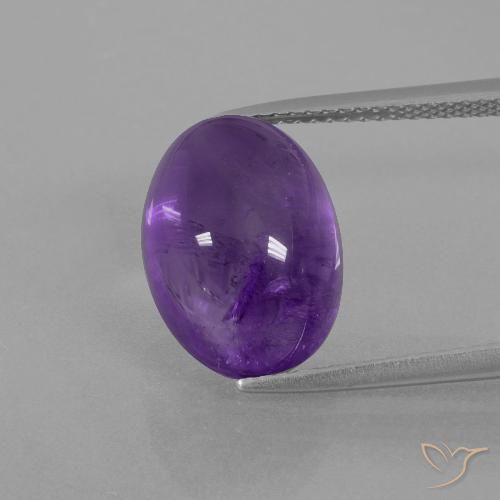 7.58 ct Oval Cabochon Amethyst, 14 x 10 mm From Brazil, Photo A