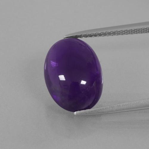 Medium Violet Amethyst Gem - 5.7ct Oval Cabochon (ID: 392810)