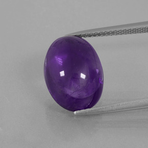 7.27 ct Violet Amethyst Gemstone, Amethyst Gem in Oval Cabochon Shape for Sale.