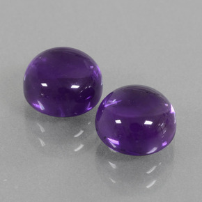 4.87 ct Violet Amethyst Stone, Natural Amethyst in Round Cabochon Shape for Sale