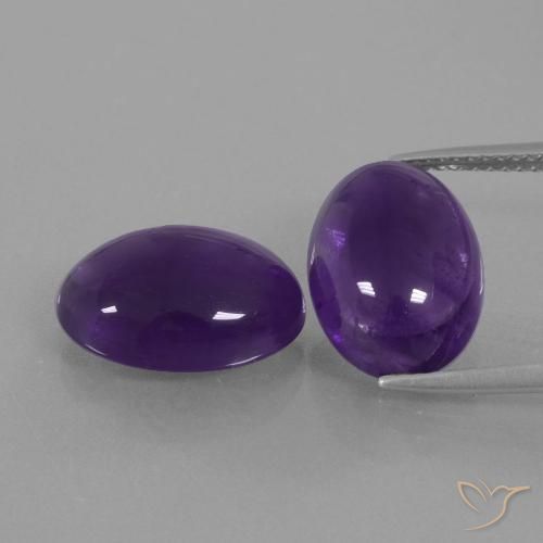 11.24 ct Oval Cabochon Amethyst, 14.1 x 10.1 mm From Brazil, Photo A