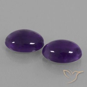 11.24 ctw Violet Amethyst Stones, Natural Amethyst in Oval Cabochon Shape for Sale