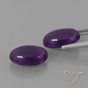 Amethyst Gemstones in 12 x 8 mm (calibrated) Size for Sale, Amethyst Stones in Reddish Violet Color