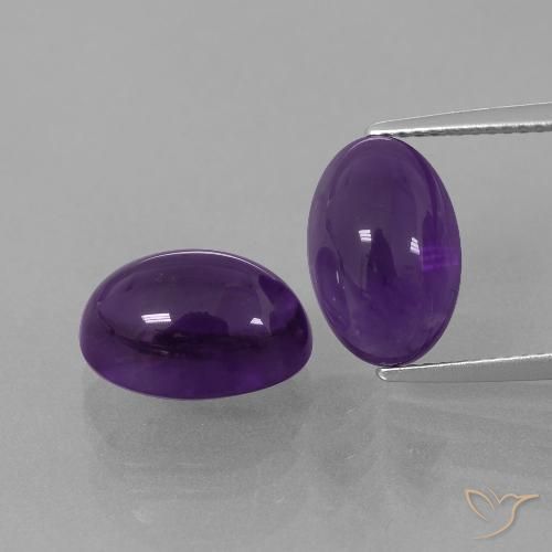 9.85 ct Oval Cabochon Amethyst, 12.3 x 8.1 mm From Brazil, Photo A
