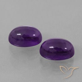 9.85 ctw Violet Amethyst Stones, Natural Amethyst in Oval Cabochon Shape for Sale