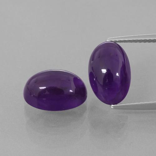 Deep Violet Amethyst Gem - 4.3ct Oval Cabochon (ID: 392847)