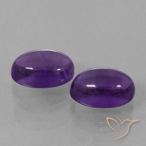 8.84 ctw Violet Amethyst Stones, Natural Amethyst in Oval Cabochon Shape for Sale