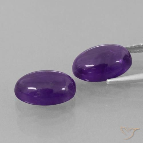 Amethyst Gemstones in 12 x 8 mm (calibrated) Size for Sale, Amethyst Stones in Medium Violet Color