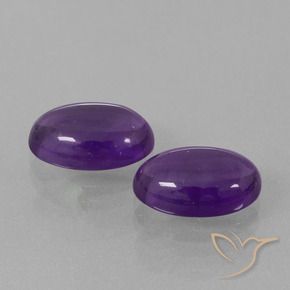 6.76 ctw Violet Amethyst Stones, Natural Amethyst in Oval Cabochon Shape for Sale