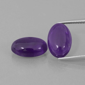 Medium Violet Amethyst Gem - 3.4ct Oval Cabochon (ID: 392913)