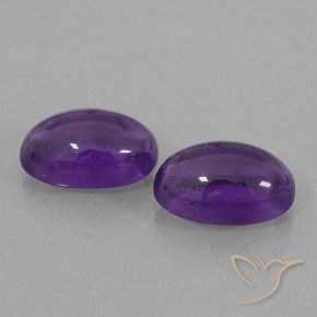 8.14 ctw Violet Amethyst Stones, Natural Amethyst in Oval Cabochon Shape for Sale