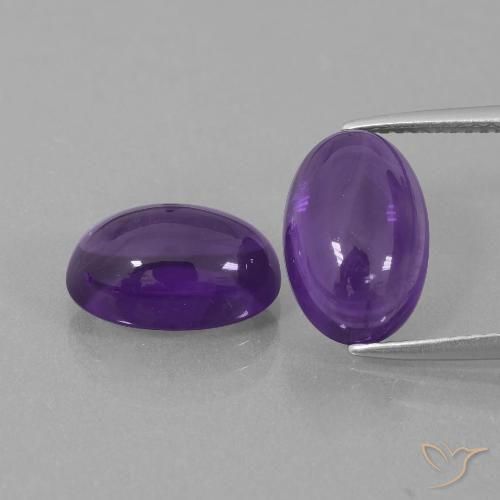 7.54 ct Oval Cabochon Amethyst, 12 x 8 mm From Brazil, Photo A