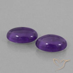 6.37 ctw Violet Amethyst Stones, Natural Amethyst in Oval Cabochon Shape for Sale