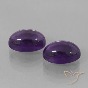 8.72 ctw Violet Amethyst Stones, Natural Amethyst in Oval Cabochon Shape for Sale