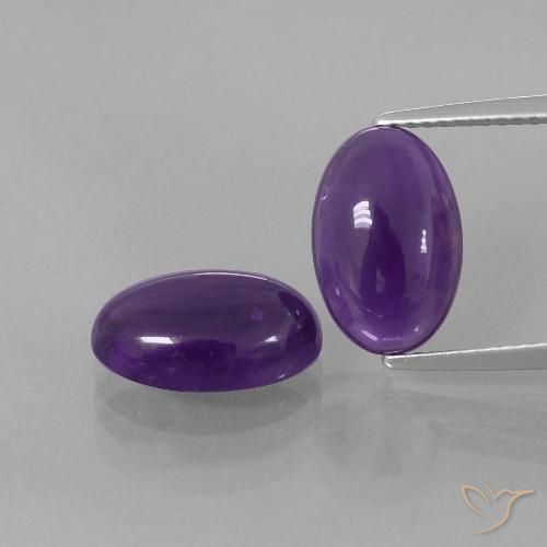 5.71ctw Natural Deep Violet Amethyst, Oval, Transparent