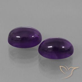 9.17 ctw Violet Amethyst Stones, Natural Amethyst in Oval Cabochon Shape for Sale