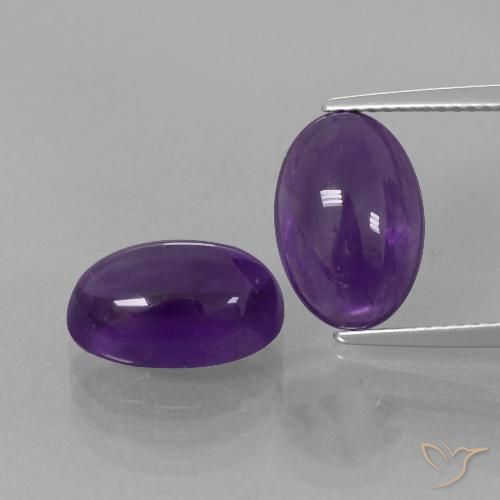 7.9 ct Oval Cabochon Amethyst, 12.1 x 8 mm From Brazil, Photo A