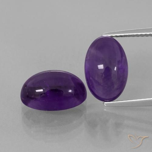 8.58 ct Oval Cabochon Amethyst, 12.3 x 8.1 mm From Brazil, Photo A