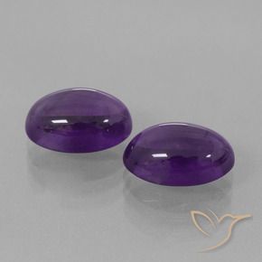 7.34 ctw Violet Amethyst Stones, Natural Amethyst in Oval Cabochon Shape for Sale