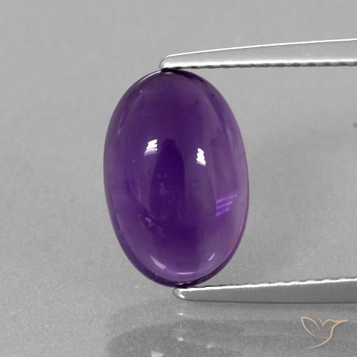 Medium Violet Amethyst Gem - 3.4ct Oval Cabochon (ID: 393077)