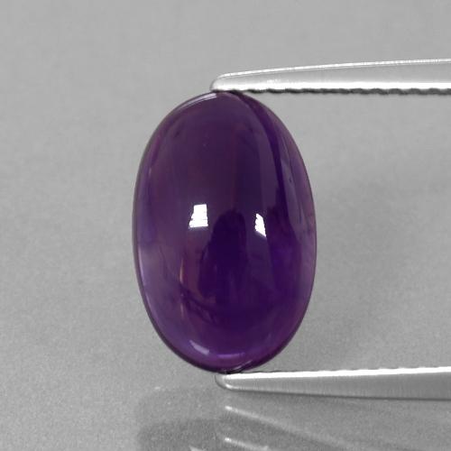 Deep Violet Amethyst Gem - 3.5ct Oval Cabochon (ID: 393079)
