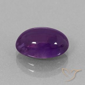 3.88 ct Violet Amethyst Stone, Natural Amethyst in Oval Cabochon Shape for Sale