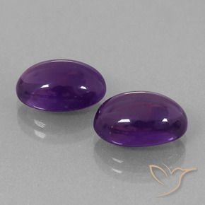 8.04 ctw Violet Amethyst Stones, Natural Amethyst in Oval Cabochon Shape for Sale