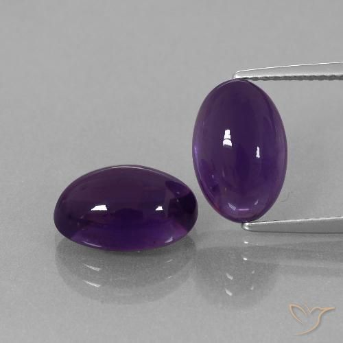 7.80ctw Natural Dark Violet Amethyst, Oval, Transparent