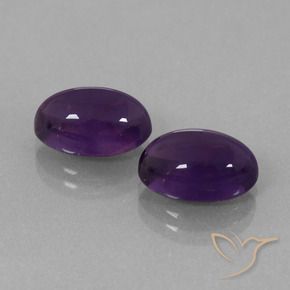 7.80 ctw Violet Amethyst Stones, Natural Amethyst in Oval Cabochon Shape for Sale
