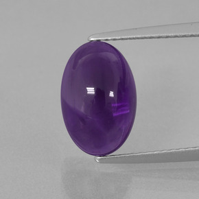 4.17 ct Violet Amethyst Gemstone, Amethyst Gem in Oval Cabochon Shape for Sale.