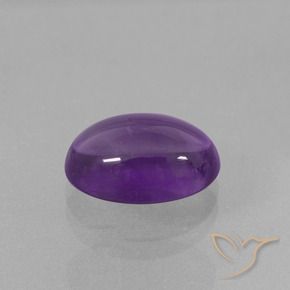 3.67 ct Violet Amethyst Stone, Natural Amethyst in Oval Cabochon Shape for Sale