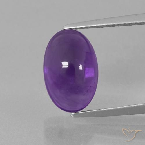 3.98ct Natural Medium Violet Amethyst, Oval, Transparent
