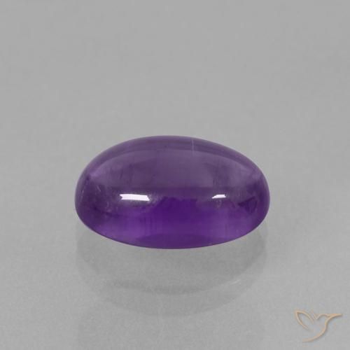 3.98 ct Violet Amethyst Stone, Natural Amethyst in Oval Cabochon Shape for Sale