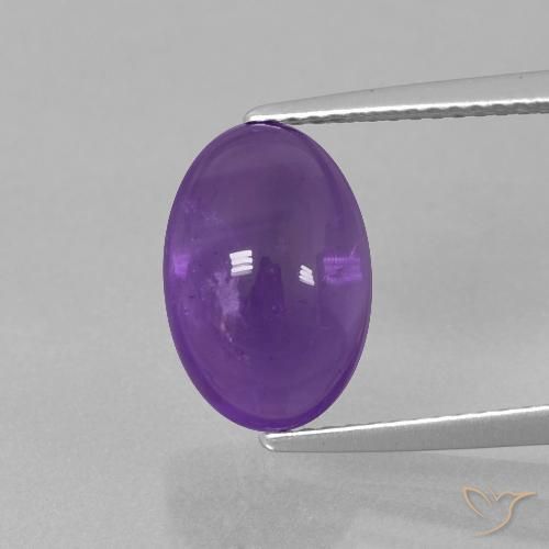 4.11ct Natural Medium-Light Violet Amethyst, Oval, Transparent