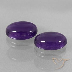 6.93 ctw Violet Amethyst Stones, Natural Amethyst in Oval Cabochon Shape for Sale