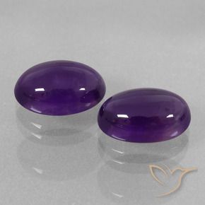 7.74 ctw Violet Amethyst Stones, Natural Amethyst in Oval Cabochon Shape for Sale