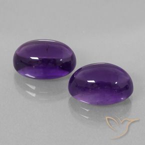 8.85 ctw Violet Amethyst Stones, Natural Amethyst in Oval Cabochon Shape for Sale