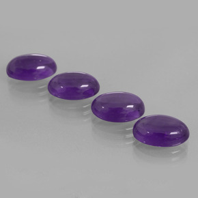 13.50 ctw Violet Amethyst Stones, Natural Amethyst in Oval Cabochon Shape for Sale