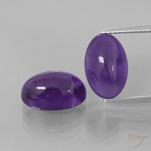 8.14 ct Oval Cabochon Amethyst, 12.1 x 8 mm From Brazil, Photo A