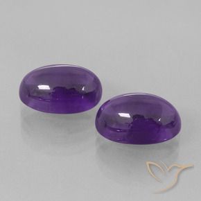 8.14 ctw Violet Amethyst Stones, Natural Amethyst in Oval Cabochon Shape for Sale