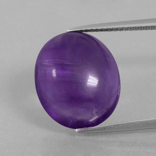 Medium Violet Amethyst Gem - 10.6ct Oval Cabochon (ID: 393492)