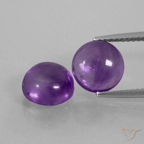 Medium Violet Amethyst Gem - 2.6ct Round Cabochon (ID: 397897)
