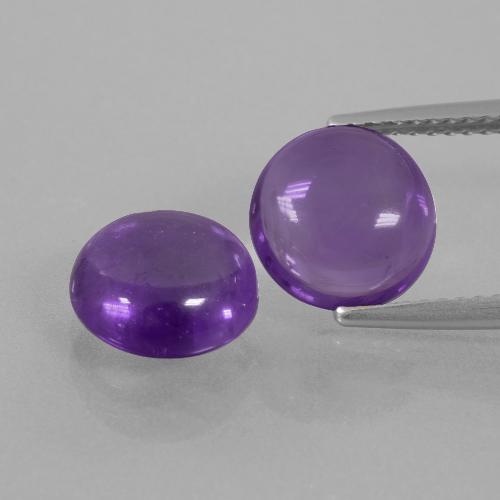 Violeta medio Amatista Gema - 2.5ct Cabujón Redondo (ID: 397900)